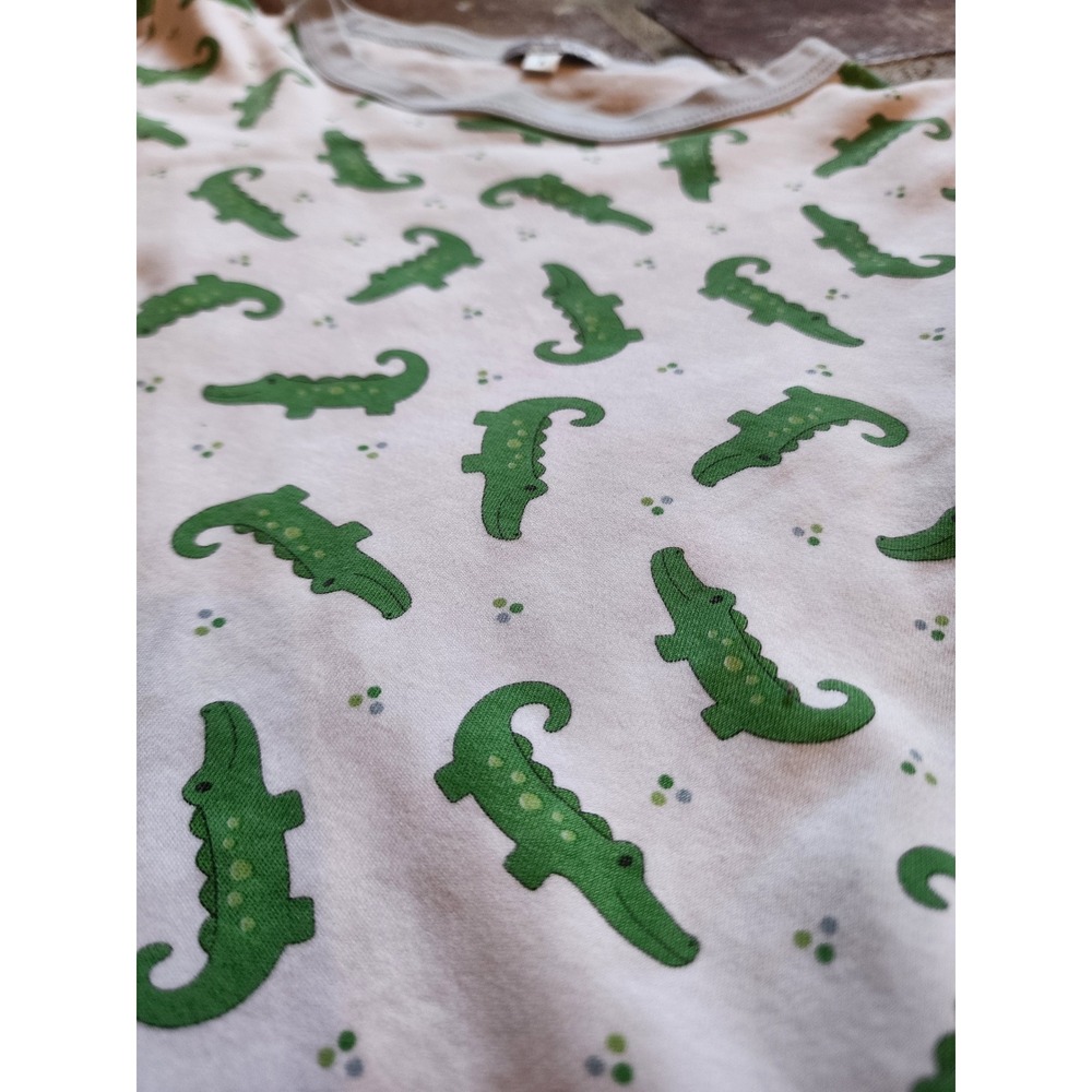 Magnolia Baby Kids White Alligator Print Short Sleeve Shirt Size 8